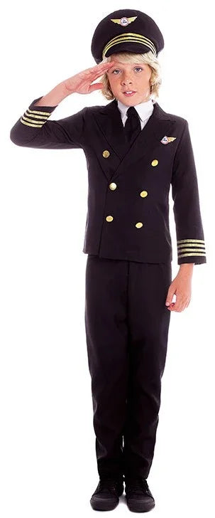 Disfraz de Piloto de Avión Comercial para Niño Pilotos y Aviadores Partilandia